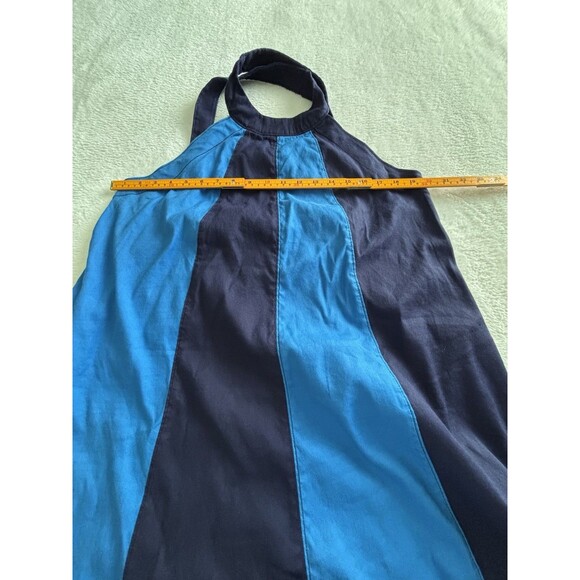 Anthropologie Maeve Maxi Dress Blue Ami Linen Halter Preppy Retro City Sz XL NWT - Picture 7 of 9